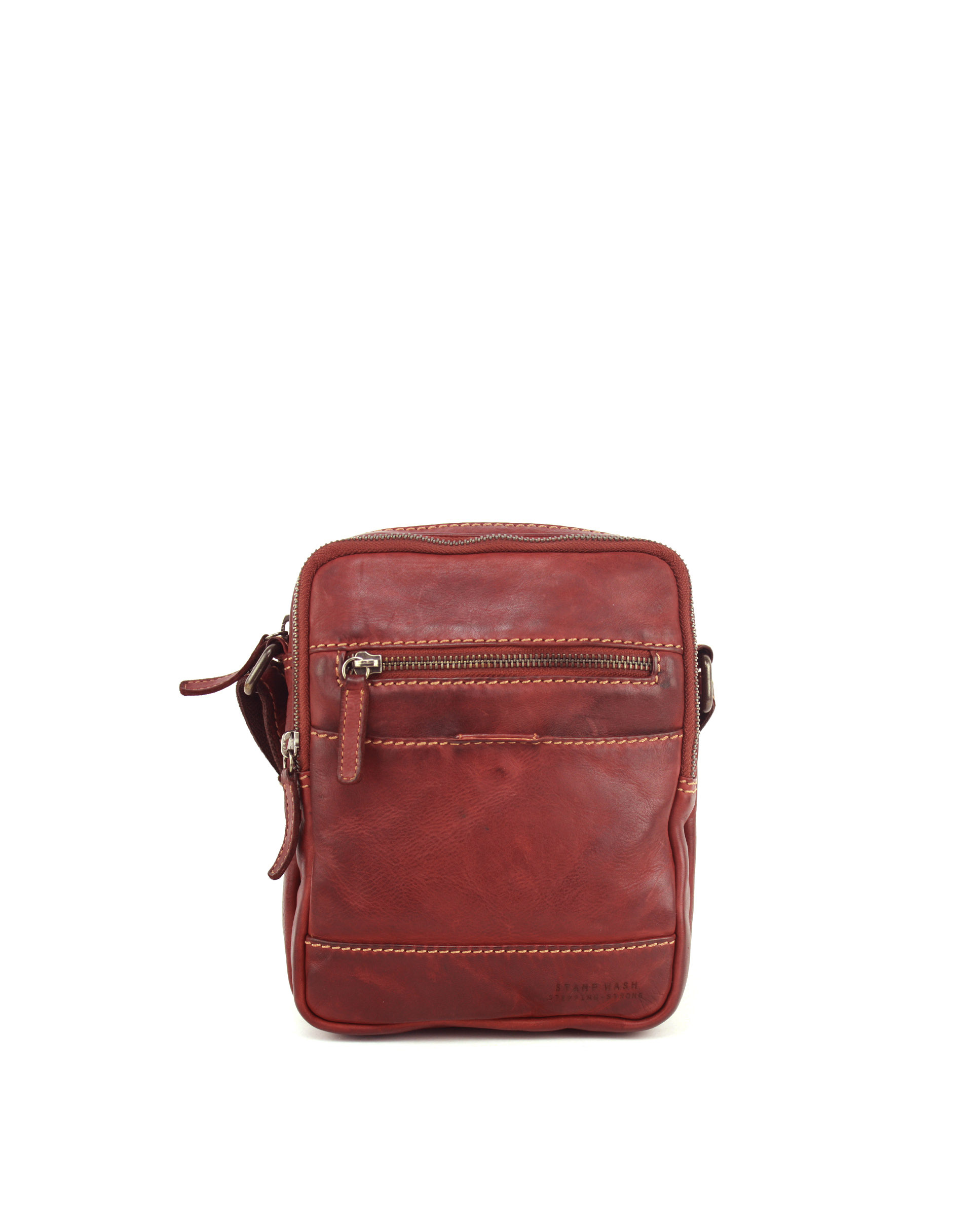 bolso bandolera mediano stamp tichi 132 piel lavada rojo l铆bano