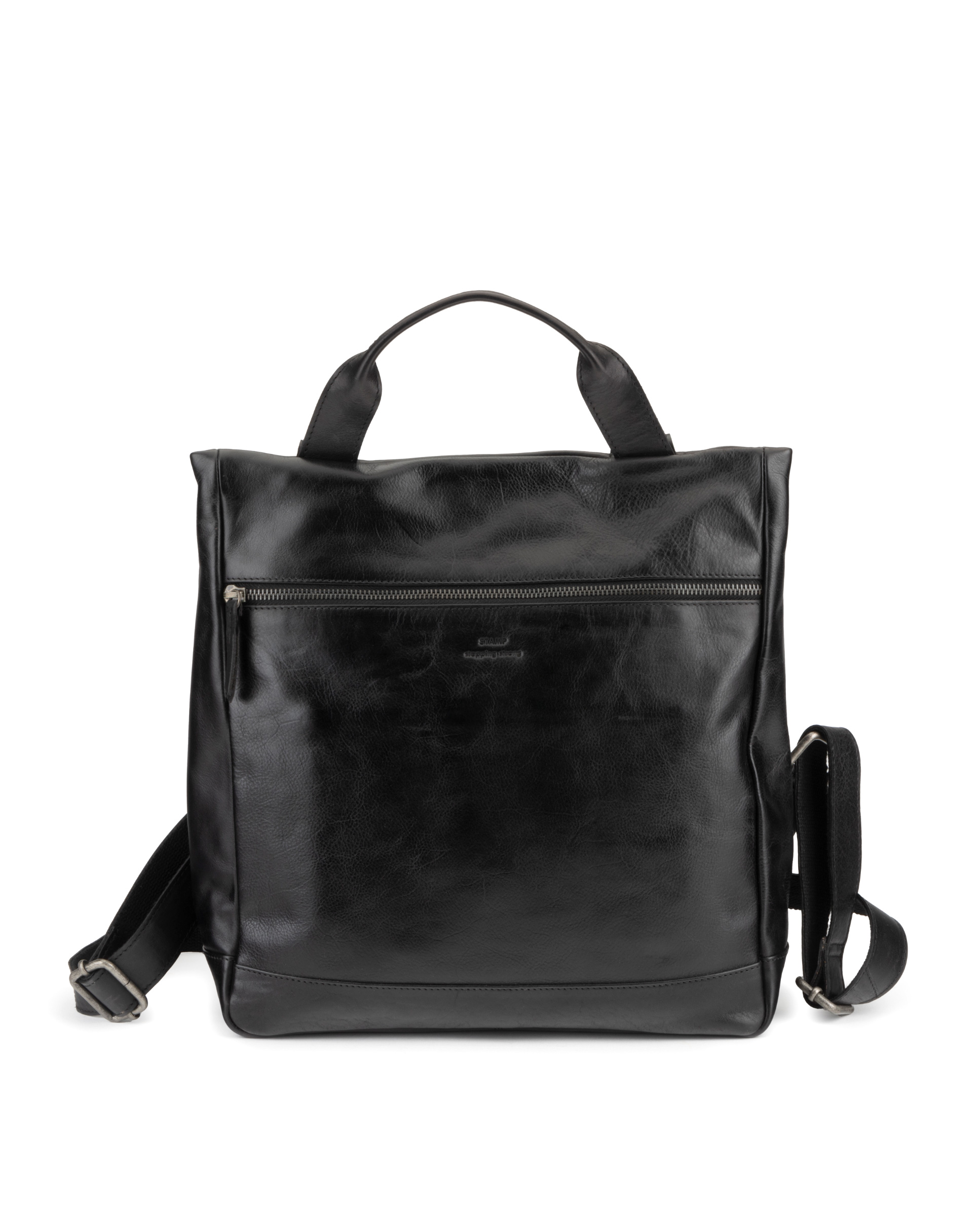 mochila antirrobo stamp chara st3248 en piel lavada negra