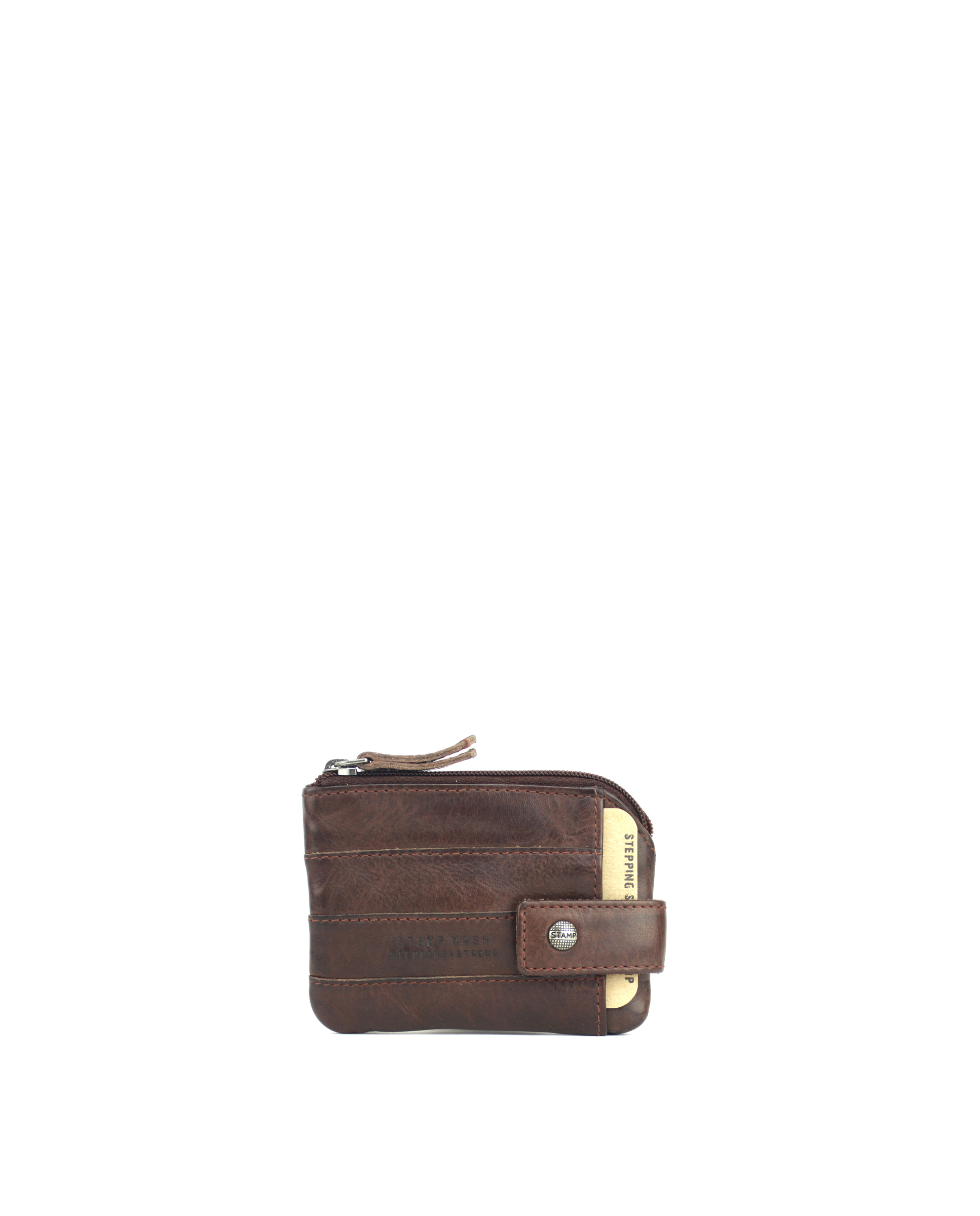 portamonedas de hombre en piel lavada ST00205MA color marr贸n