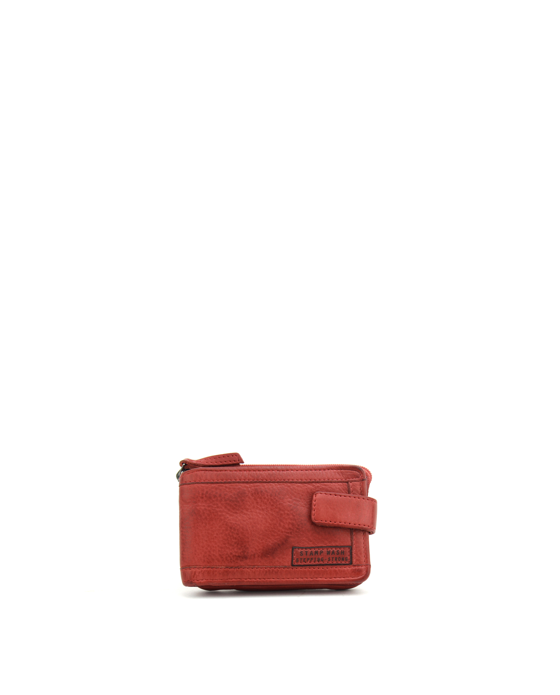 billetero horizontal en piel lavada rfid ST2208 color rojo