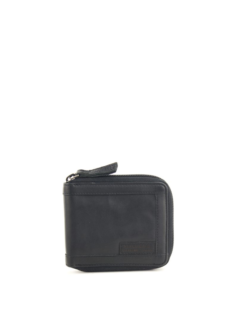 billetero horizontal en piel lavada rfid ST2229 color negro