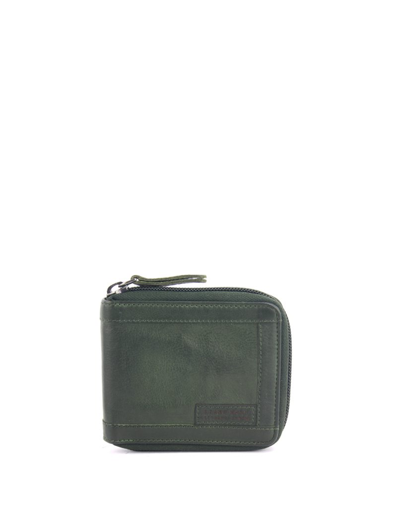 billetero hombre en piel lavada rfid ST2229 color verde