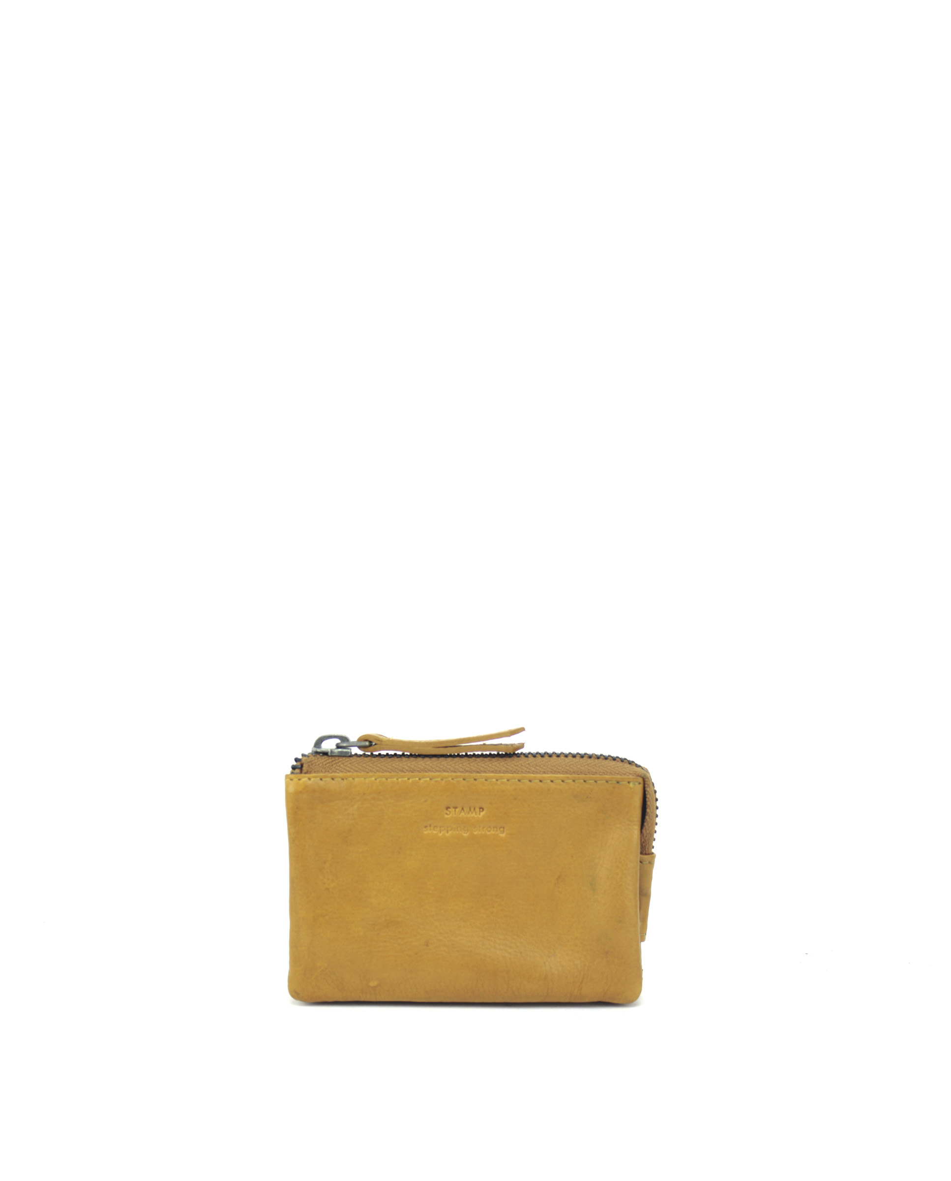 portamonedas doble mujer ST32007 en piel lavada color amarillo mostaza