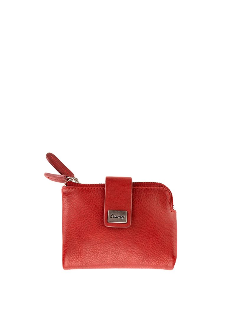 billetero pequeño de mujer en piel suave MMST02201RO color rojo