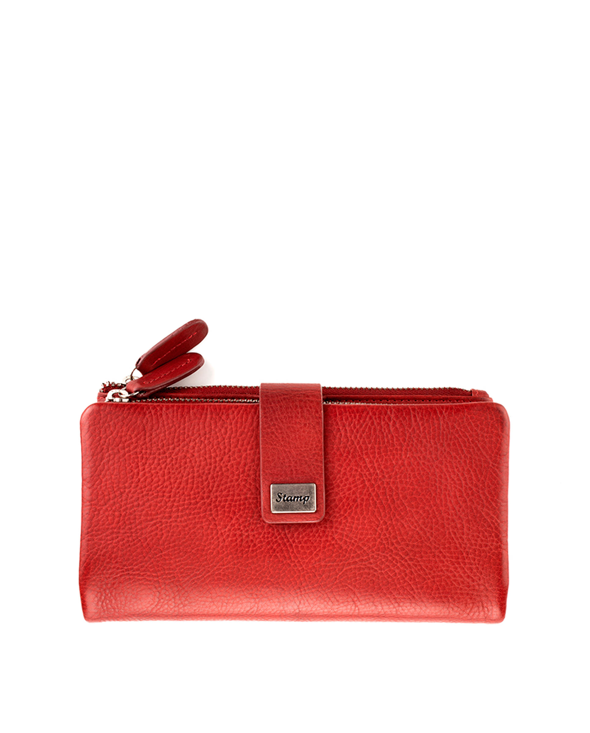 billetero grande de mujer en piel lavada suave MMST02203RO color rojo