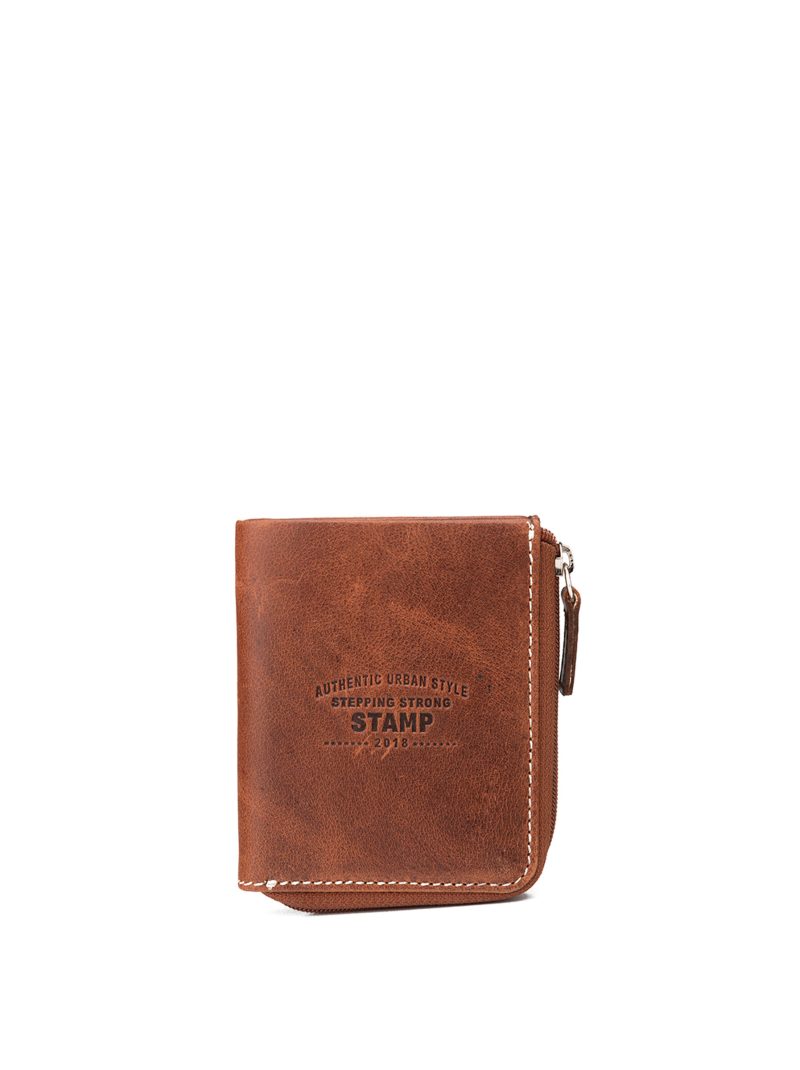 billetero vertical del hombre en piel vacuno MHST03324CU color cuero