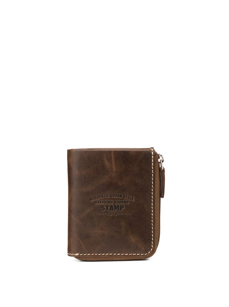 billetero vertical de hombre en piel vacuno MHST03324KA color verde kaki