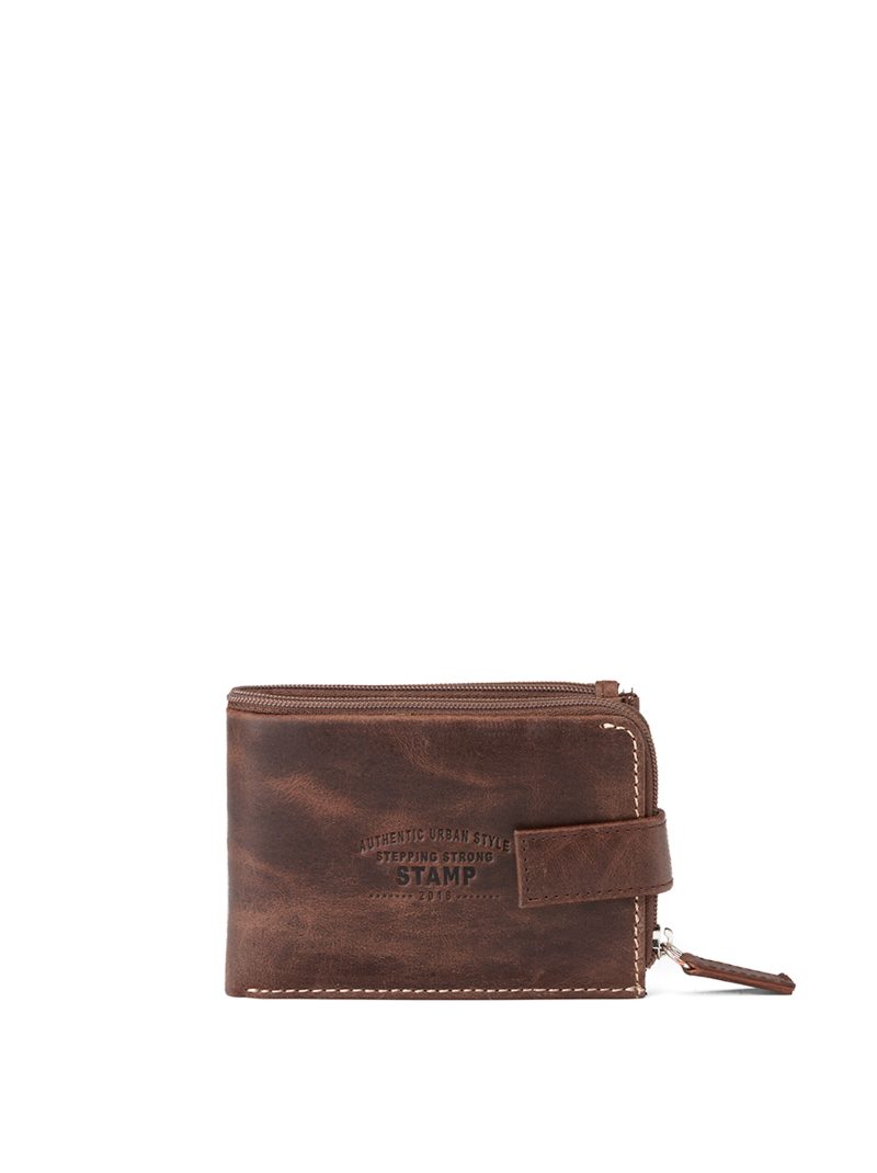 billetero americano de hombre en piel vacuno MHST03389MA color marrón