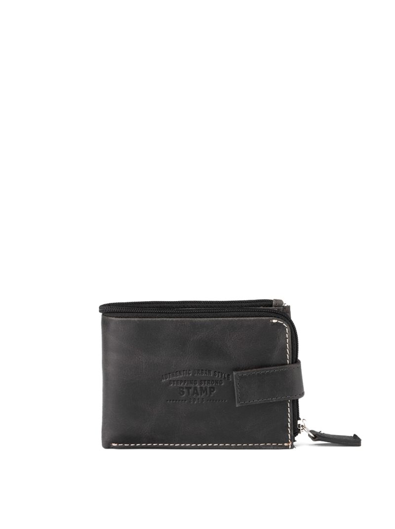 billetero americano de hombre en piel vacuno MHST03389NE color negro