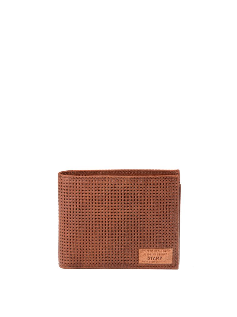 billetero americano de hombre Ara en piel vacuno punteada MHST05186CU color cuero