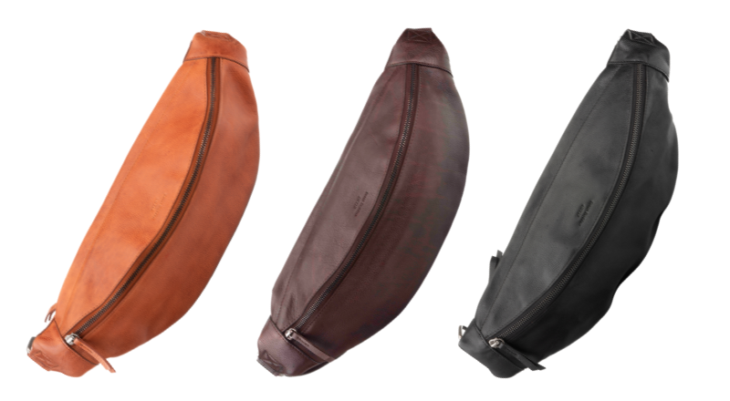 riñonera chara en cuero, marrón y negro riñonera chara en cuero, marrón y negro