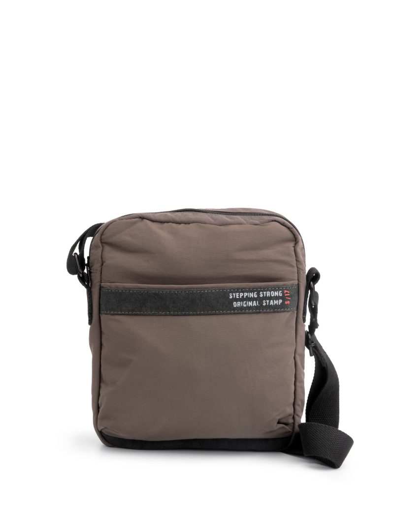 bandolera medio/grande en nylon ligero BHST03853TA color taupe