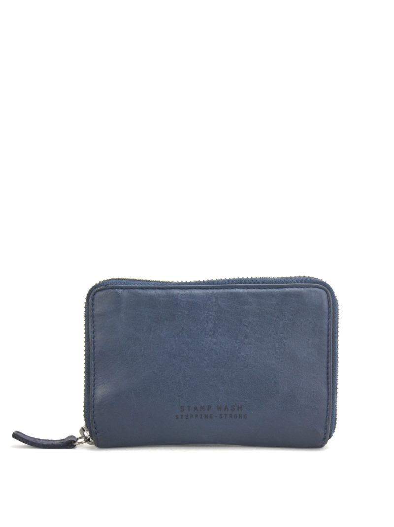 cartera de mujer en piel lavada MMST96610AZ color azul