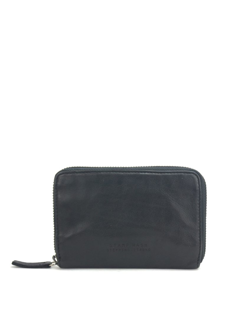 cartera de mujer en piel lavada MMST96610NE color negro