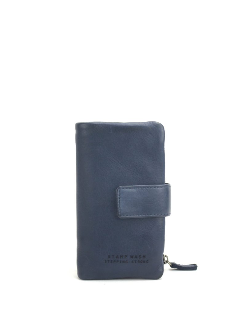 cartera de mujer en piel lavada MMST96613AZ color azul
