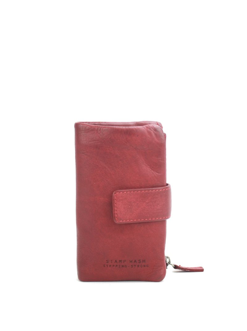 cartera de mujer en piel lavada MMST96613RO color rojo