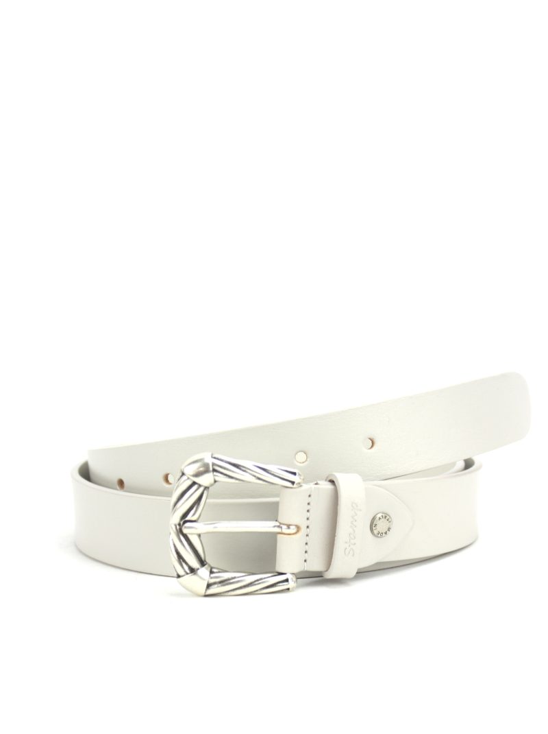 cinturón de mujer color blanco en piel vacuno hebilla metálica CIST21402BLM ancho 3 cm talla 105 cm