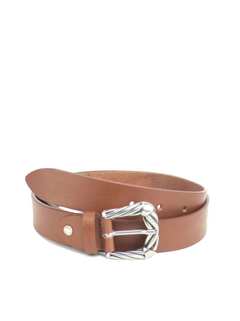 cinturón de mujer color cuero en piel vacuno hebilla metálica CIST21402CUP ancho 3 cm talla 90 cm