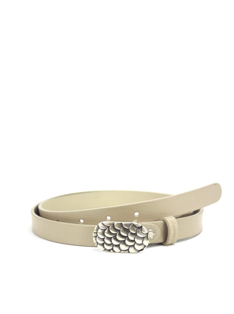 cinturón de mujer color beige en piel vacuno hebilla metálica CIST21403BEP ancho 2 cm talla 90 cm