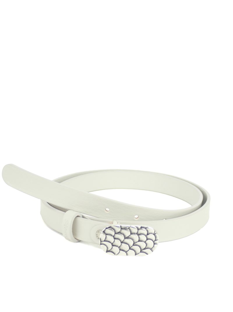 cinturón de mujer color blanco en piel vacuno hebilla metálica CIST21403BLS ancho 2 cm talla 95 cm