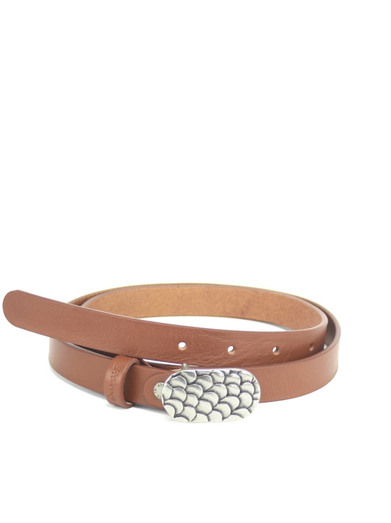 cinturón de mujer color cuero en piel vacuno hebilla metálica CIST21403CUS ancho 2 cm talla 95 cm