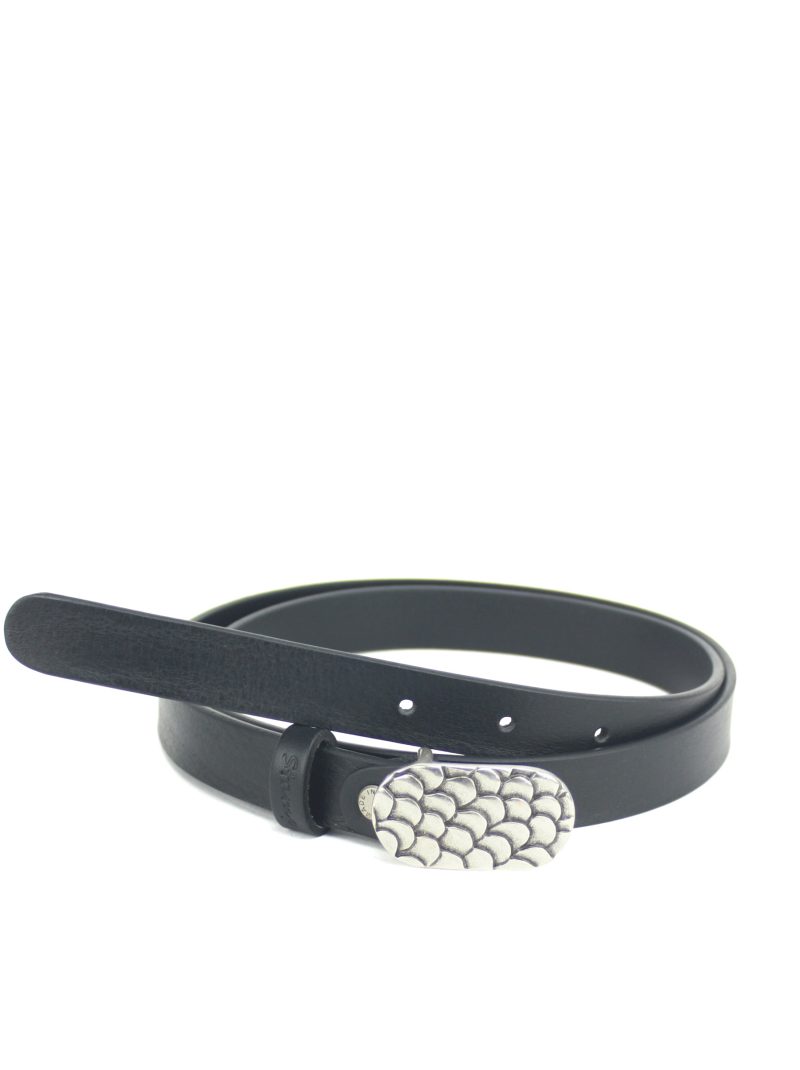 cinturón de mujer color negro en piel vacuno hebilla metálica CIST21403NES ancho 2 cm talla 95 cm